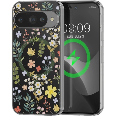 kwmobile čiré pouzdro na telefon pro Google Pixel 10 / Pixel 10 Pro MagSafe TPU motiv okouzlující květiny
