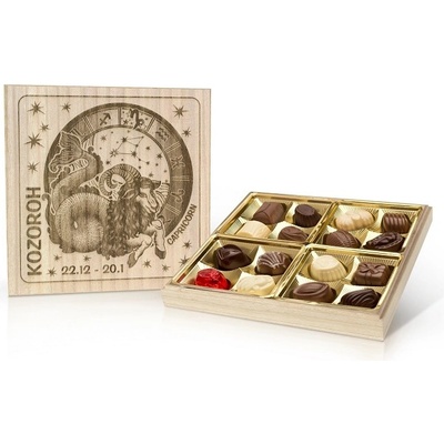 Selllot Kozoroh Belgické pralinky v dřevěné dóze 200 g