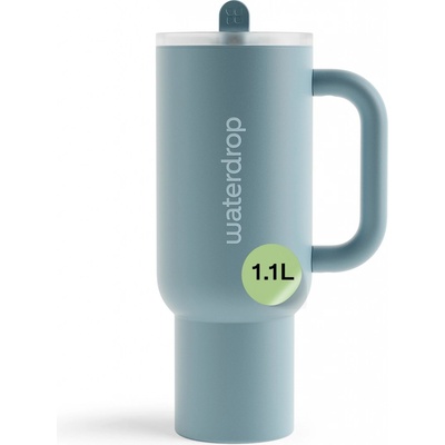 Waterdrop termohrnek s brčkem 1,1 l holubí modrý