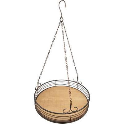 Kovová kulatá závěsná polička na květiny - Ø 41*70 cm - Clayre & Eef