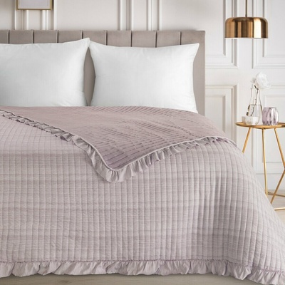 Eurofirany Romantický jemný prehoz ARI pudrový pudrová Polyester 170x210 cm