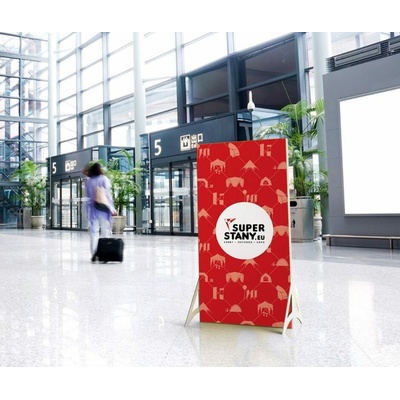 Výstavná textillná stena EGO, stojaci ALU reklamný rám, 12 rozmerov - Komplet ( rám + potlač grafiky ), 200 x 250 cm