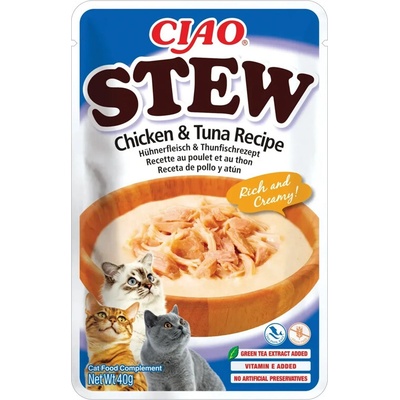 Inaba Cat CIAO Stew Kurací krém s tuniakom 40 g