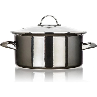 BANQUET Smaltovaný hrnec s poklicí Metallic Black 3,75 l