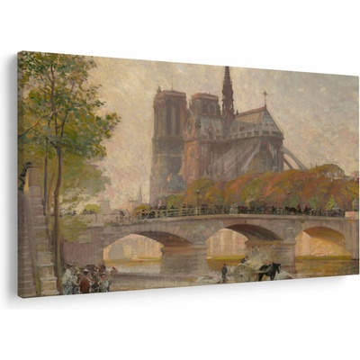 Obraz - Robert William Vonnoh, Notre Dame de Paris, reprodukce, jednodílný 120x80 cm