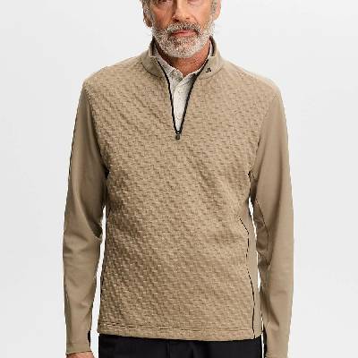 J.Lindeberg Men Lassy Quarter Zip Mid layer Brindle