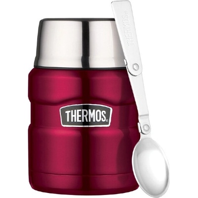 Thermos King Food termoska na jídlo se lžící 470 ml malinová