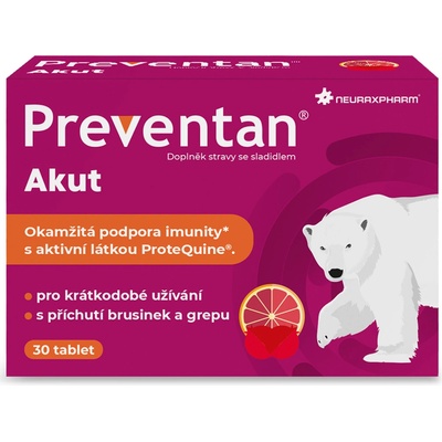 Preventan Akut s příchutí brusinek a grepu 30 tablet