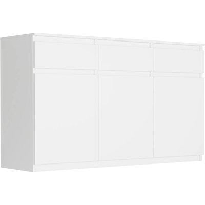 Framire Trojdveřová komoda se zásuvkami a skříňkami, bílá barva, rozměry 120 x 40 x 98 cm Modern S3