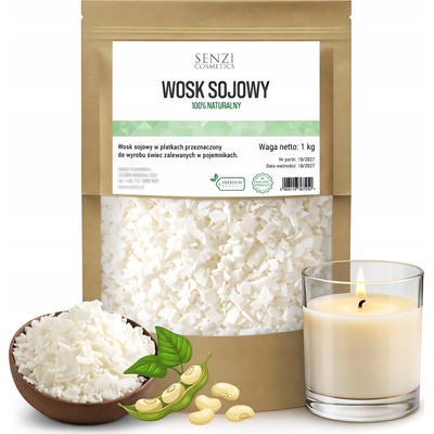 Sójový Vosk na svíčky Senzi Cosmetics DIY Sójový vosk 50 přírodní 1 kg – Hledejceny.cz