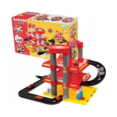 Mochtoys Třípatrová garáž s heliportem a výtahem