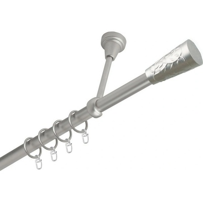 OK-GarnýžeCZ Garnýž kovová jednořadá 19mm Sevilla satina 450 cm do stěny / kroužky s háčkem
