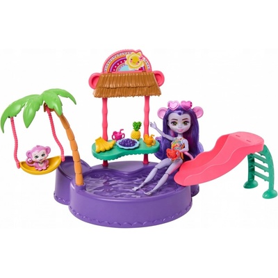 Mattel Enchantimals Sunshine Beach Muggie Monkey Pool Playset HTW73