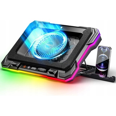 CHLADICÍ PODLOŽKA POD NOTEBOOK USB RGB SILNÝ VENTILÁTOR 14-19" STOJÁNEK NA TELEFON – Hledejceny.cz