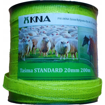 Akna Páska Standard 20mm 200m FLUO ZELENÁ SS4x0,15 90kg pro elektrický ohradník (pastuch) oplocení