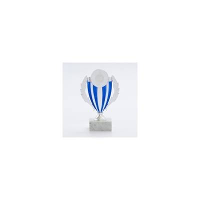 Plaketa stříbrná/modrá 18 cm