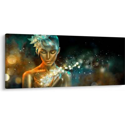 Obraz zlatej víly, jednodielne 120x50 cm