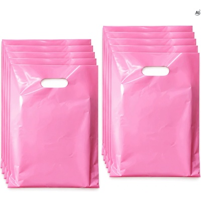 Allbag FÓLIOVÉ TAŠKY NA DARČEKY RUŽOVÉ 50 ks 25 x 30 cm NA DARČEKY K NARODENINÁM