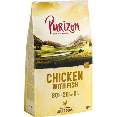 Purizon Adult kuřecí s rybou bez obilovin 2 x 12 kg