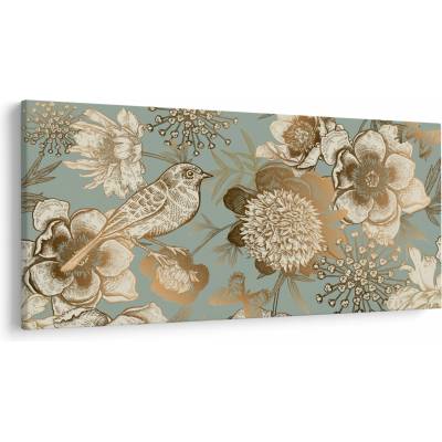 Obraz - Záhrada s vtáčikom, jednodielne 250x125 cm