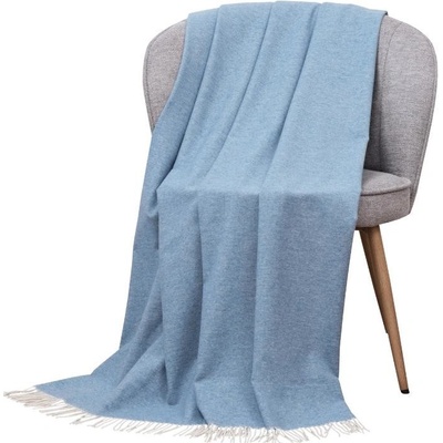 SCANquilt vlněný pléd Merino uni světle modrá 130x200