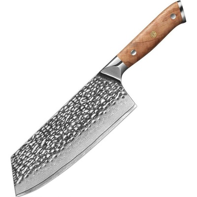 IZMAEL Damaškový kuchynský nôž Zayoku Cleaver/Hnedá 19.5 cm