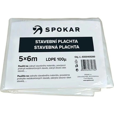 SPOKAR STAVEBNÍ PLACHTA PE 100 µ 5 x 6 m 8593534831780