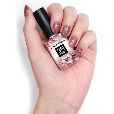 Londontown Gel Color Rosé All Day gelový lak na nechty růžovozlaté třpytky 12 ml