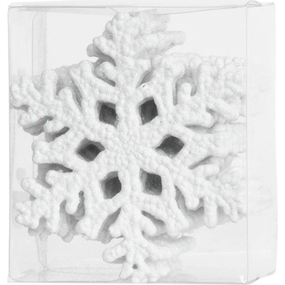 MagicHome Ozdoba 12 ks snehová vločka biela na vianočný stromček 10 cm