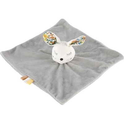 Teddies Zajíc/Zajíček usínáček chrastítko plyš 25x25 cm šedivý
