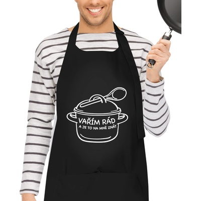 Kariban Kuchařské zástěry Vtipná zástěra Rendlík Černá (Black)