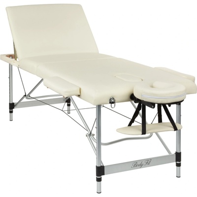 Body Fit Hliníkový masážny stôl BodyFit 3 segmentový - krémový,195 x 70,5 cm