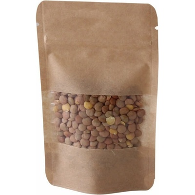 Doypack sáček 85*140 mm, 100 ml, s menším okénkem, papírový, 100 ks