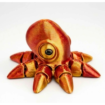 Svíčkománie3D Flexi 3D miniaturka chobotnice z 3D tiskárny Červeno zlatá lesklá – Hledejceny.cz