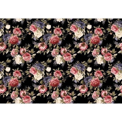 Preinterier FT5433 Fototapeta na stenu Červené barokové ruže - čierny podklad vlies 152cm x 104cm