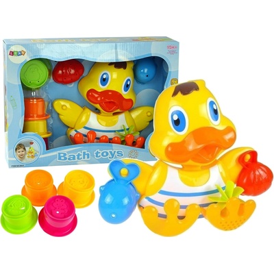 LeanToys Hračka do kúpeľa Kačica s pohármi