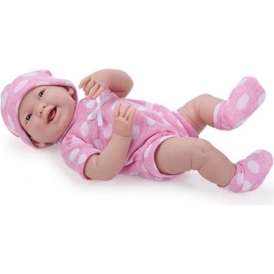 Berenguer 38 cm HOLKA RŮŽOVÝ OBLEK S MALÝMI PUNTÍKY