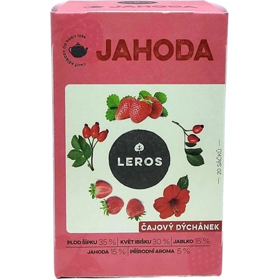 Leros Čajová Chvíľka Jahoda ovocný čaj aromatizovaný 20 x 2 g