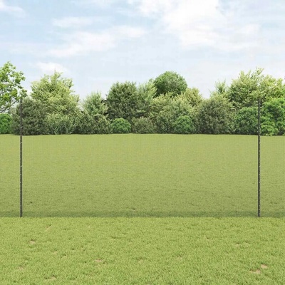 VidaXL Plot s sloupkem Šedá 1,6 x 25 m Ocel a PVC