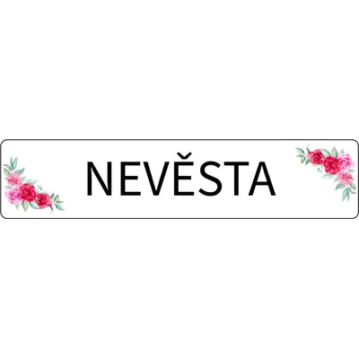 Svatba-eshop Svatební cedulka SPZ Nevěsta s růžemi - SPZ na svatební auto – Hledejceny.cz