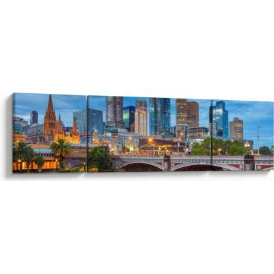 Obraz mesta Melbourne, trojdielne 170x50 cm