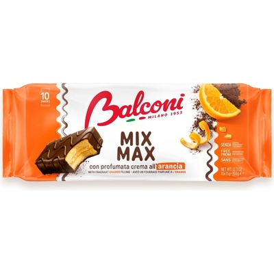 Balconi Mix Max čokoládové řezy s pomerančovým krémem 10 ks, 350 g