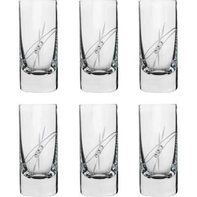 Semido Sklenice na destiláty s krystaly Preciosa Plant 6 x 70 ml