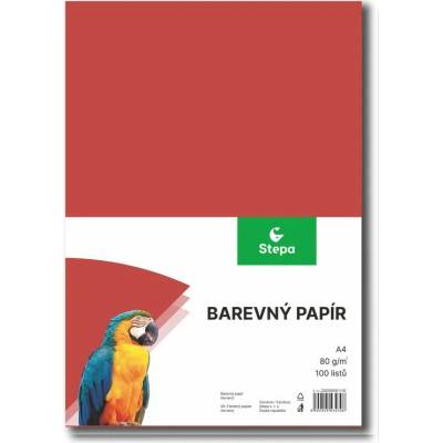 Stepa Papír barevný A4 / 80 g / 100 listů / červená
