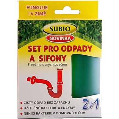SUBIO EKO Set pro Odpady a sifony FreeLine s urychlovačem 2v1 Biopřípravek 50 g + 80 ml – Hledejceny.cz