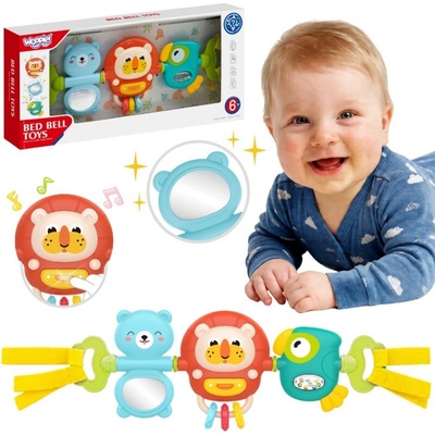 Woopie Baby závesná hračka na kočík a postieľku, hrkálka, zrkadlo