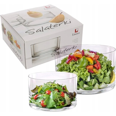 Edwanex Skleněné salátové mísy kulaté 17 cm a 20 cm 2 ks