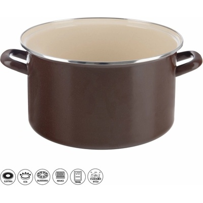 Orion Hrnec BROWN Lem 11,5 l 32 cm smaltovaný plech, nerezová ocel hnědá, 8592381213053