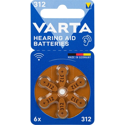 Varta Hearing Aid Batteries Type 312 6ks 24607101416