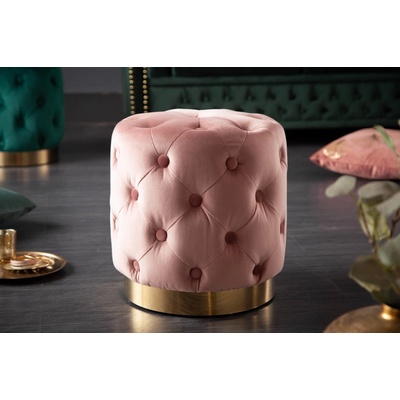 LuxD Dizajnová taburetka Rococo 37 cm staroružová